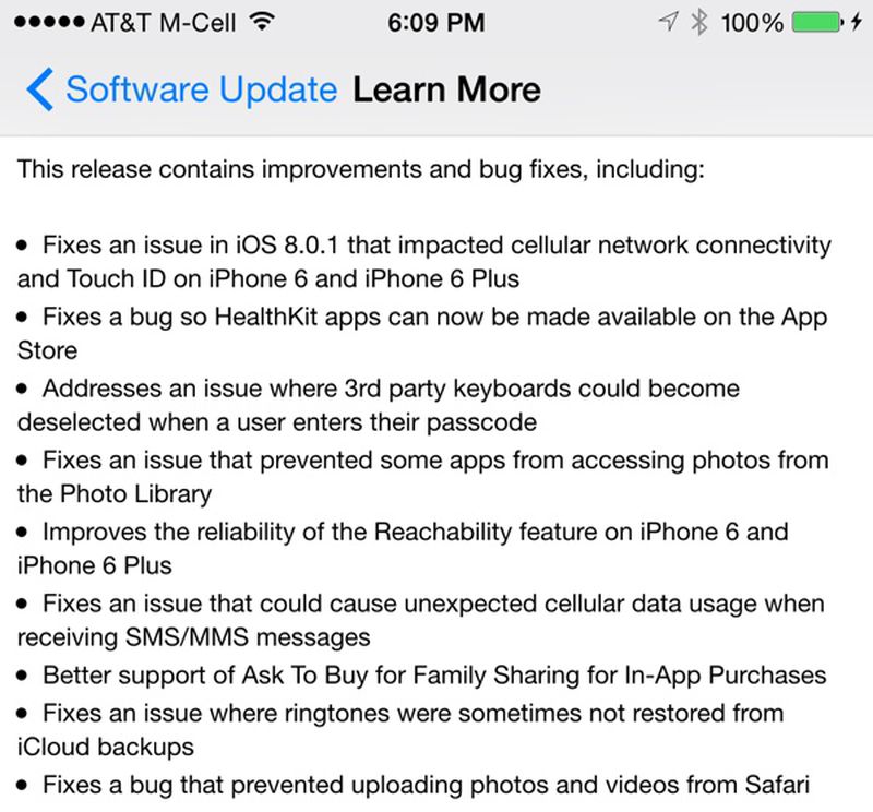 Apple Releases iOS 8.0.2 With Fix for Cellular Issues, Broken Touch ID