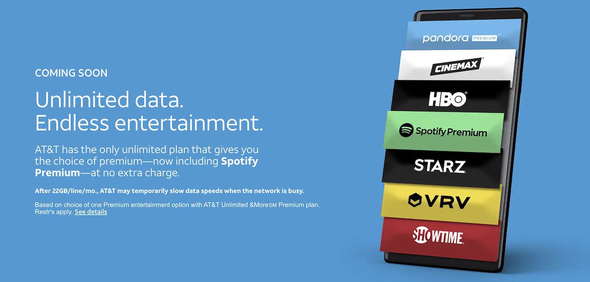 AT&T Unlimited &More Premium Wireless Plan Bundles Spotify Premium at ...