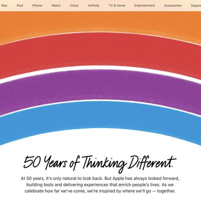 50th anniversary apple homepage