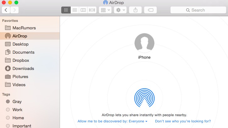 airdrop folder on mac
