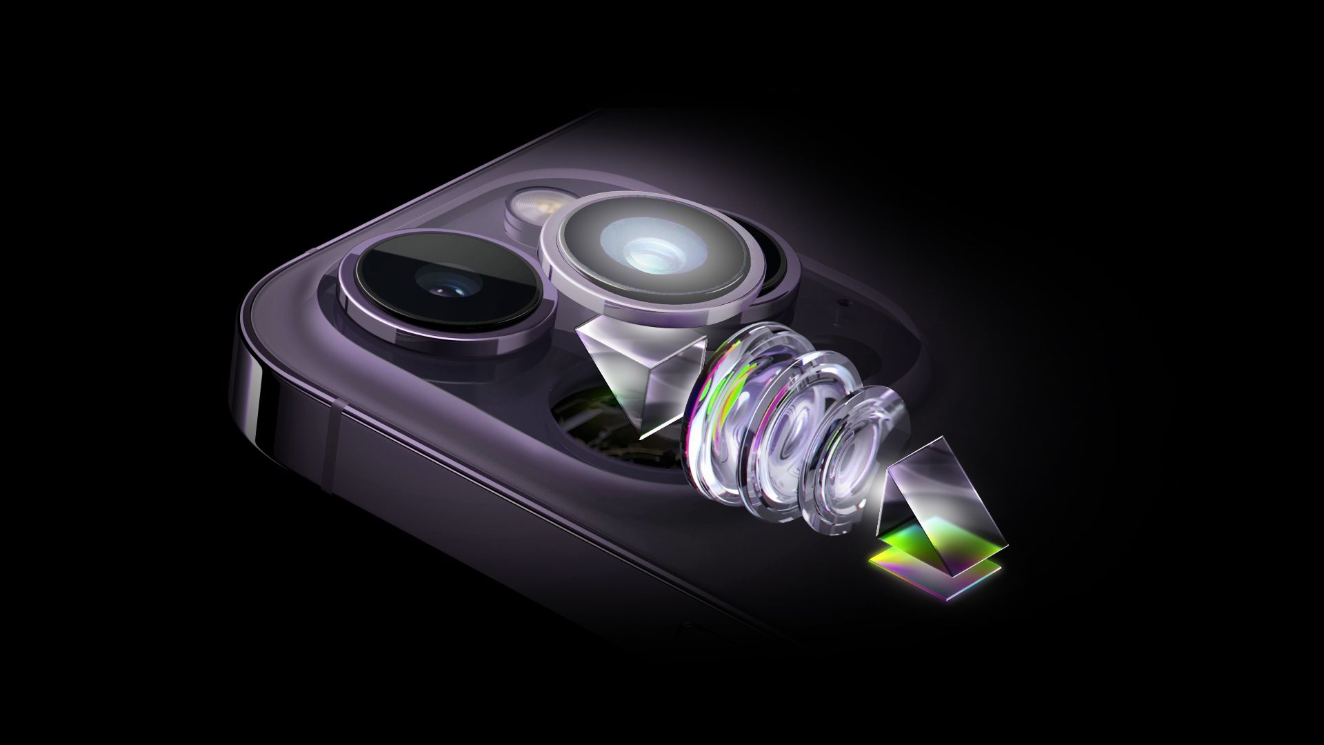 Das iPhone 15 Pro Max verfügt über ein neu angeordnetes Kameradesign, um ein Periscope-Objektiv aufzunehmen