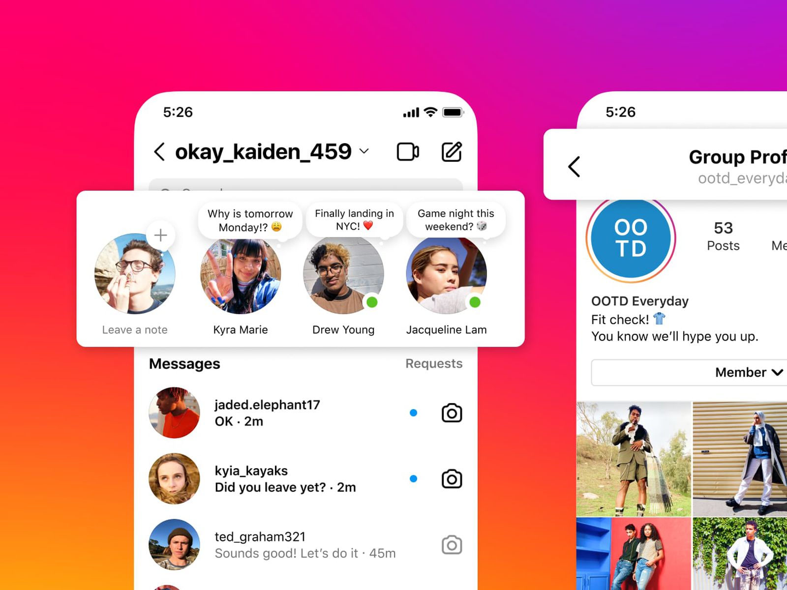 Instagram Debuts Group Profiles, Twitter-Like 'Notes' Feature for