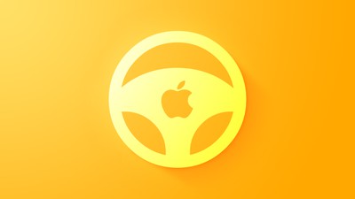 L'icône de roue de voiture Apple est jaune