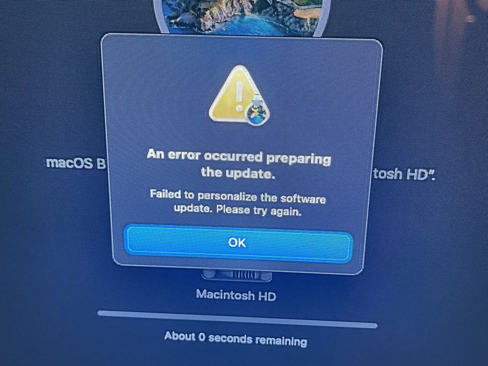 error occurred while preparing the installation