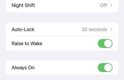 iphone 14 pro always on toggle