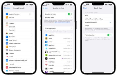 ios 16 خدمات الموقع