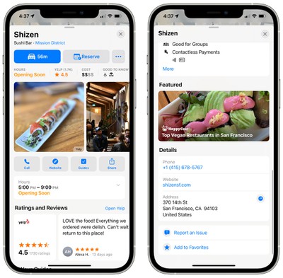 ios 15 maps place cards What's new in the iOS 15 Maps App?