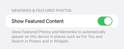 ios 16 photos show featured content