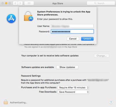 mac app store preferences