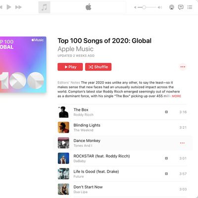 top 100 apple music songs