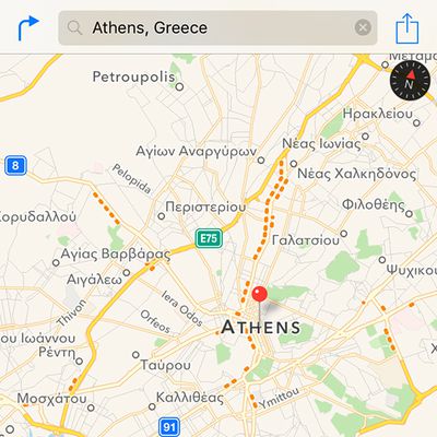 Apple Maps Traffic Greece