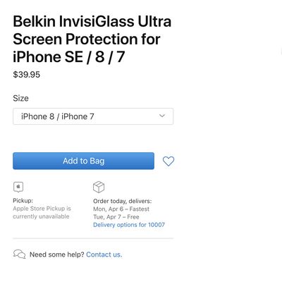 belkin iphone se screen protector