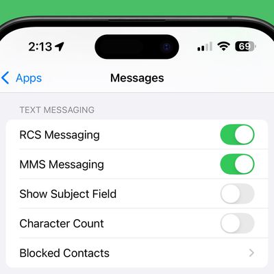 ios 18 beta 2 rcs toggle