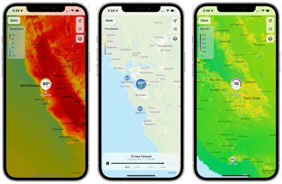 cartes météo ios 15