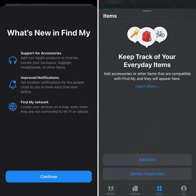 find my items tab ios 14 5 beta 3