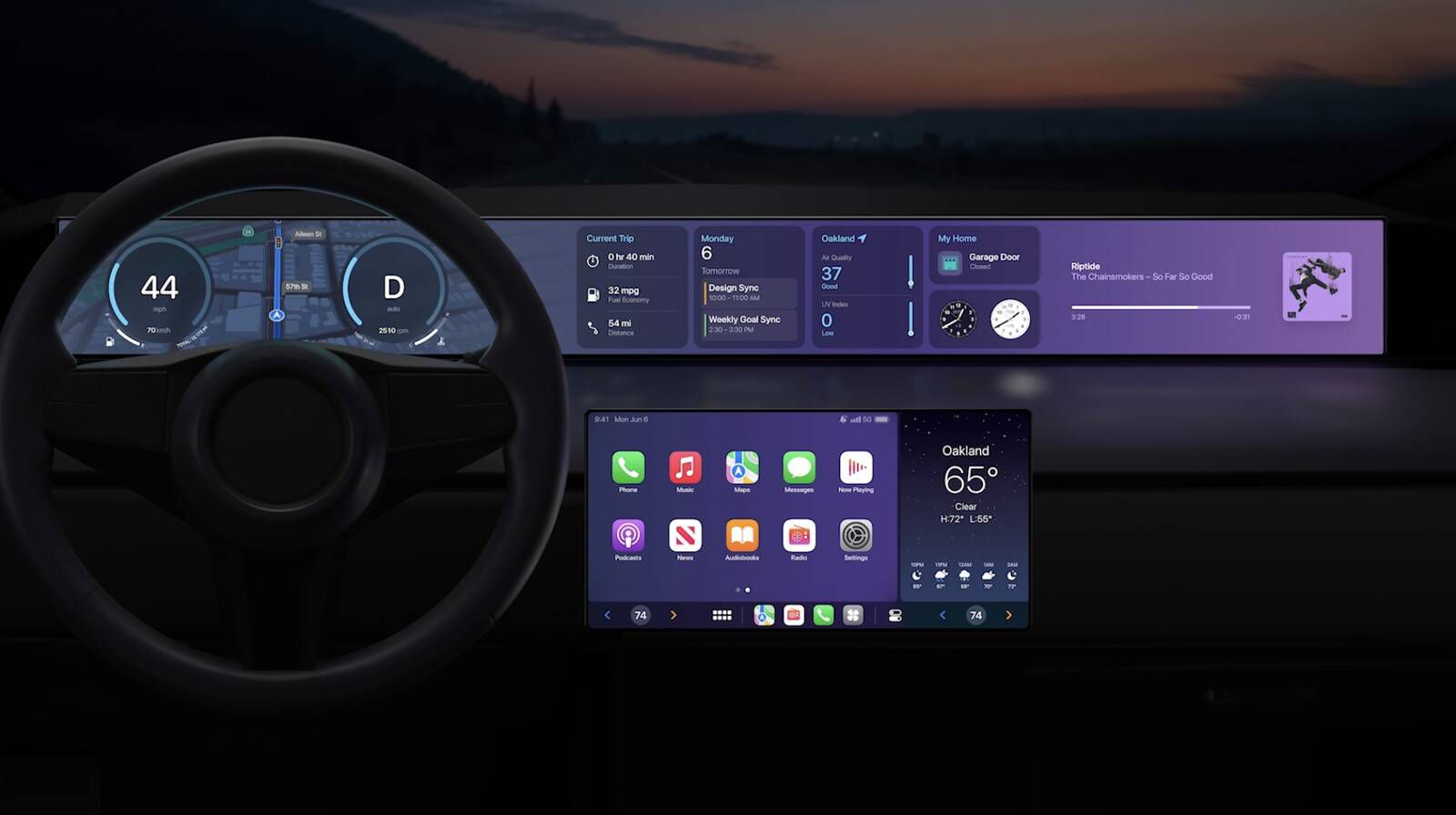 Apple Announces Multi-Display CarPlay With Integrated Speedometer, Climate Controls, and More - macrumors.com