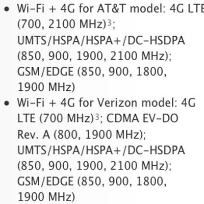 ipad 3 cellular bands