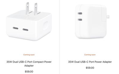 35W Dual USB-C Port Compact Power Adapter - Apple