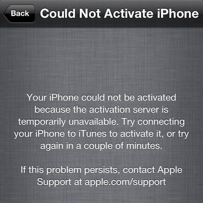 iphone activation down