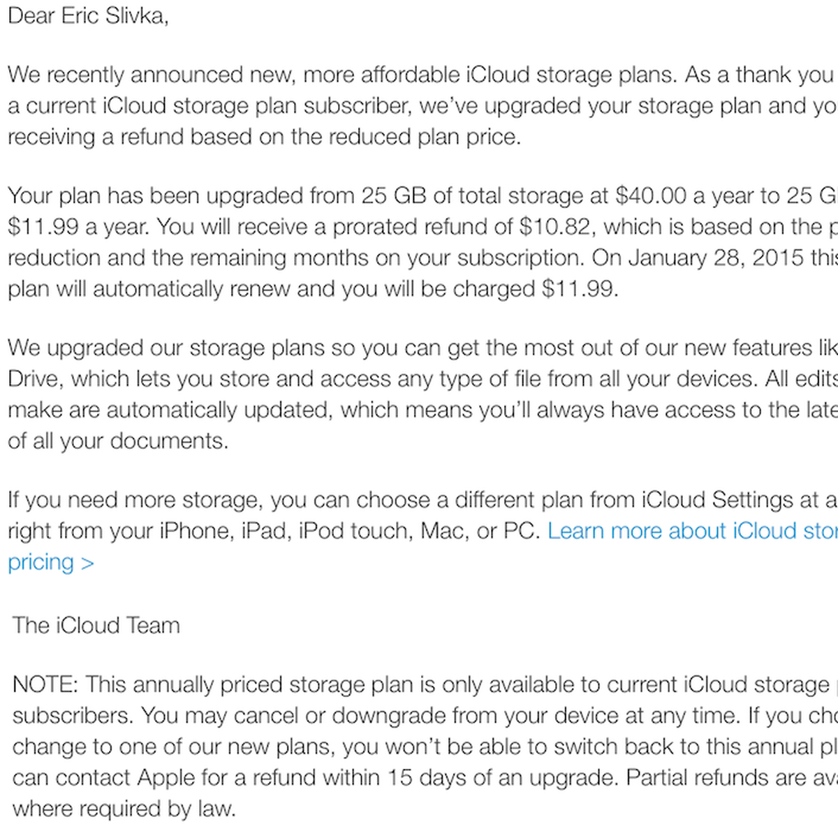 apple icloud storage plans change