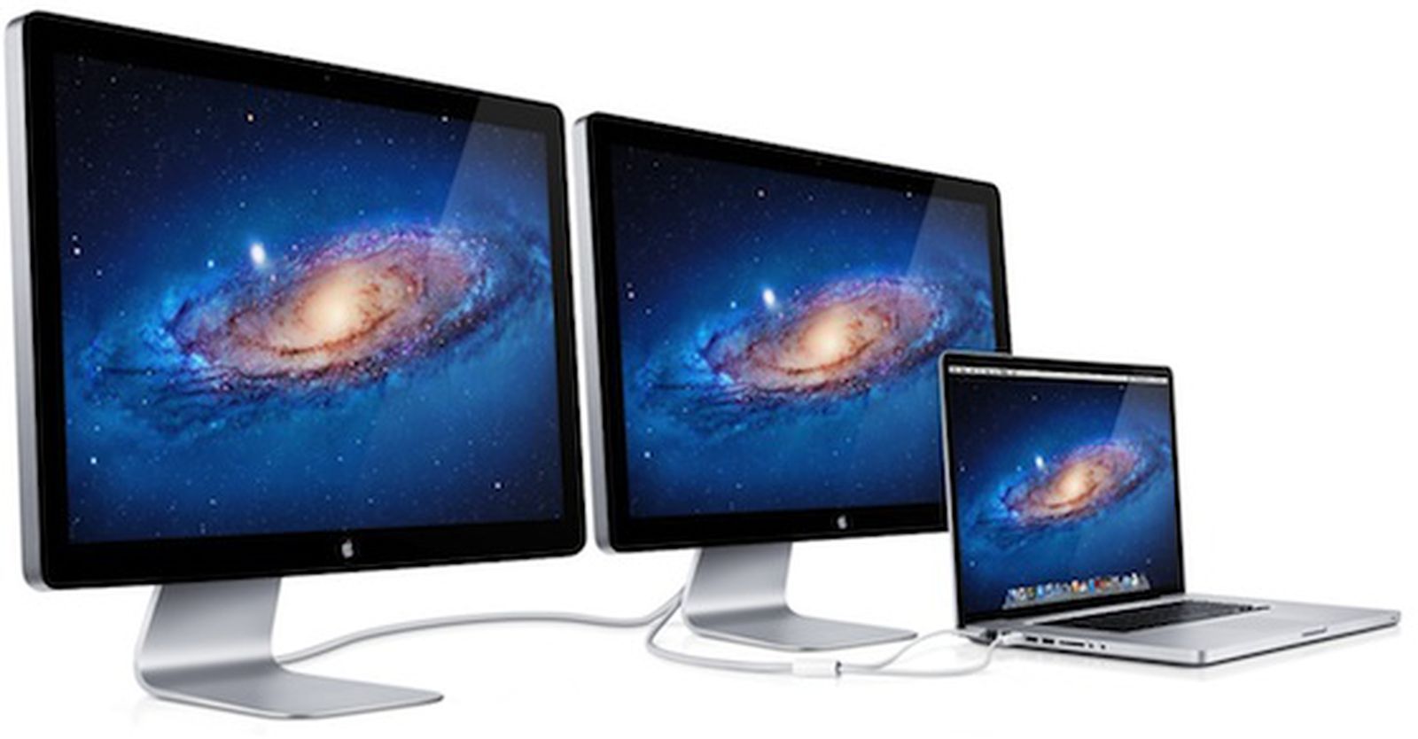 Apple Thunderbolt Display With Multiple Monitors No Daisy Chaining Mini Displayport Monitors Updated Macrumors
