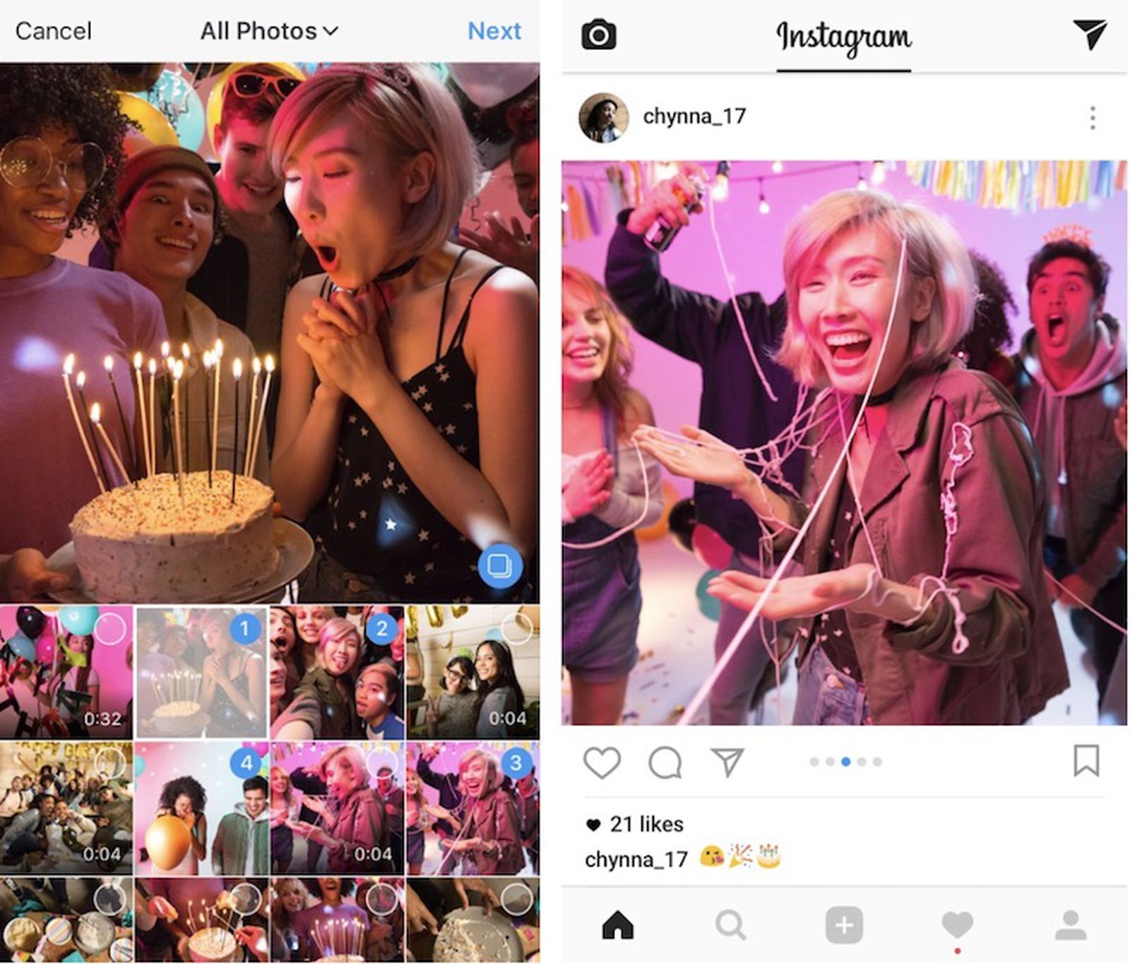 Instagram today announced that users will now be able to share multiple pho...