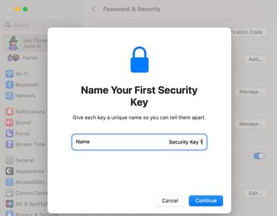 configuración de clave de seguridad mac