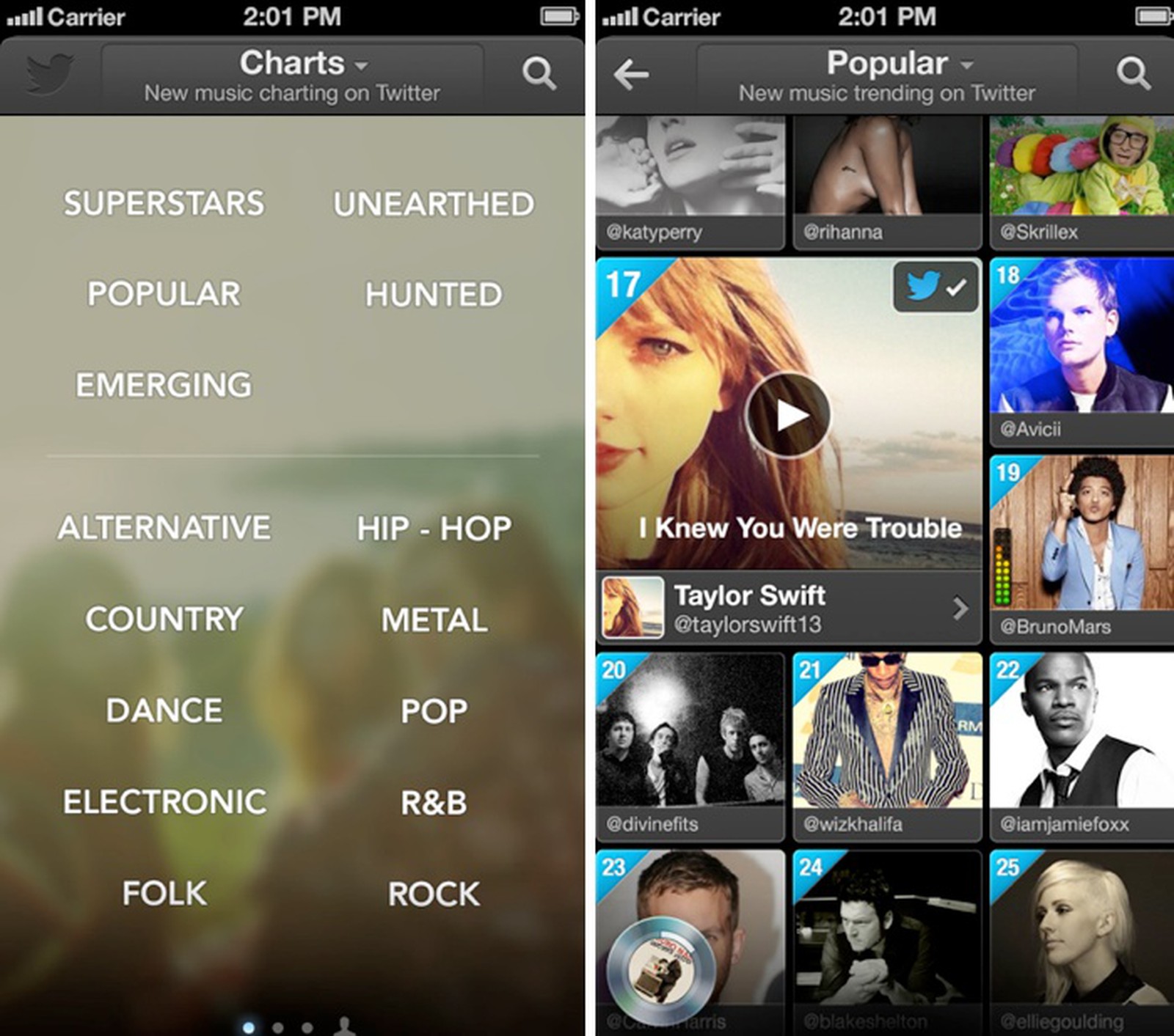 Twitter Music App Updated with Genres, New Charts - MacRumors