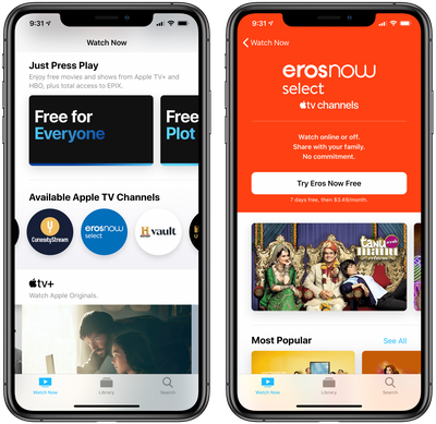 Apple Tv Channels Gains India S Eros Now Select Streaming Service Filled With Bollywood Movies And Original Tv Shows Macrumors Check out the list of new movies and upcoming hindi movies along with detailed information like release date, director, producer, cast and crew, movie synopsis and more on times of india entertainment. apple tv channels gains india s eros