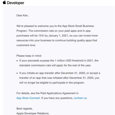 small business program accepted