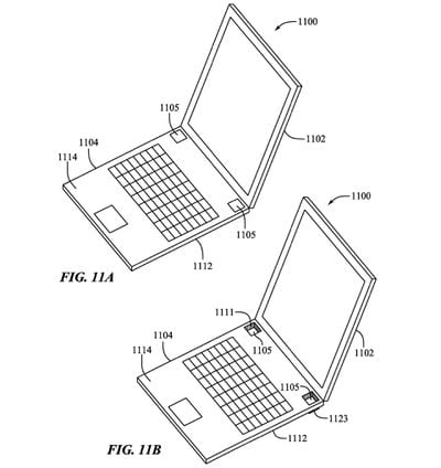 macbook pro deployable feet patent empty space