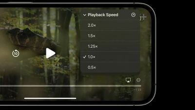 ios 16 playback speed menu - برنامه‌های iOS 16 با استفاده از پخش‌کننده ویدیوی اپل اکنون می‌توانند منوی سرعت پخش را ارائه دهند