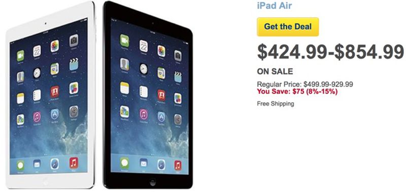 Best Buy Offers One-Day $75 Discount On All IPad Air Models - MacRumors