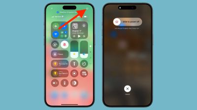 ios 18 power button control center arrow