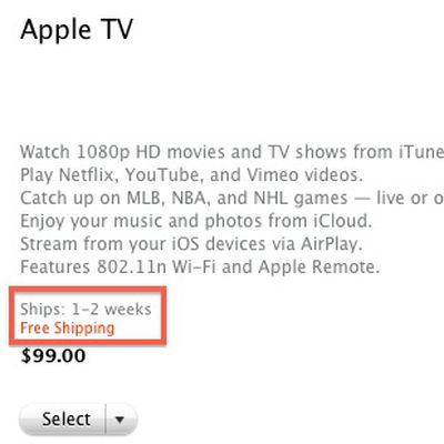 apple tv 2012 1 2 weeks