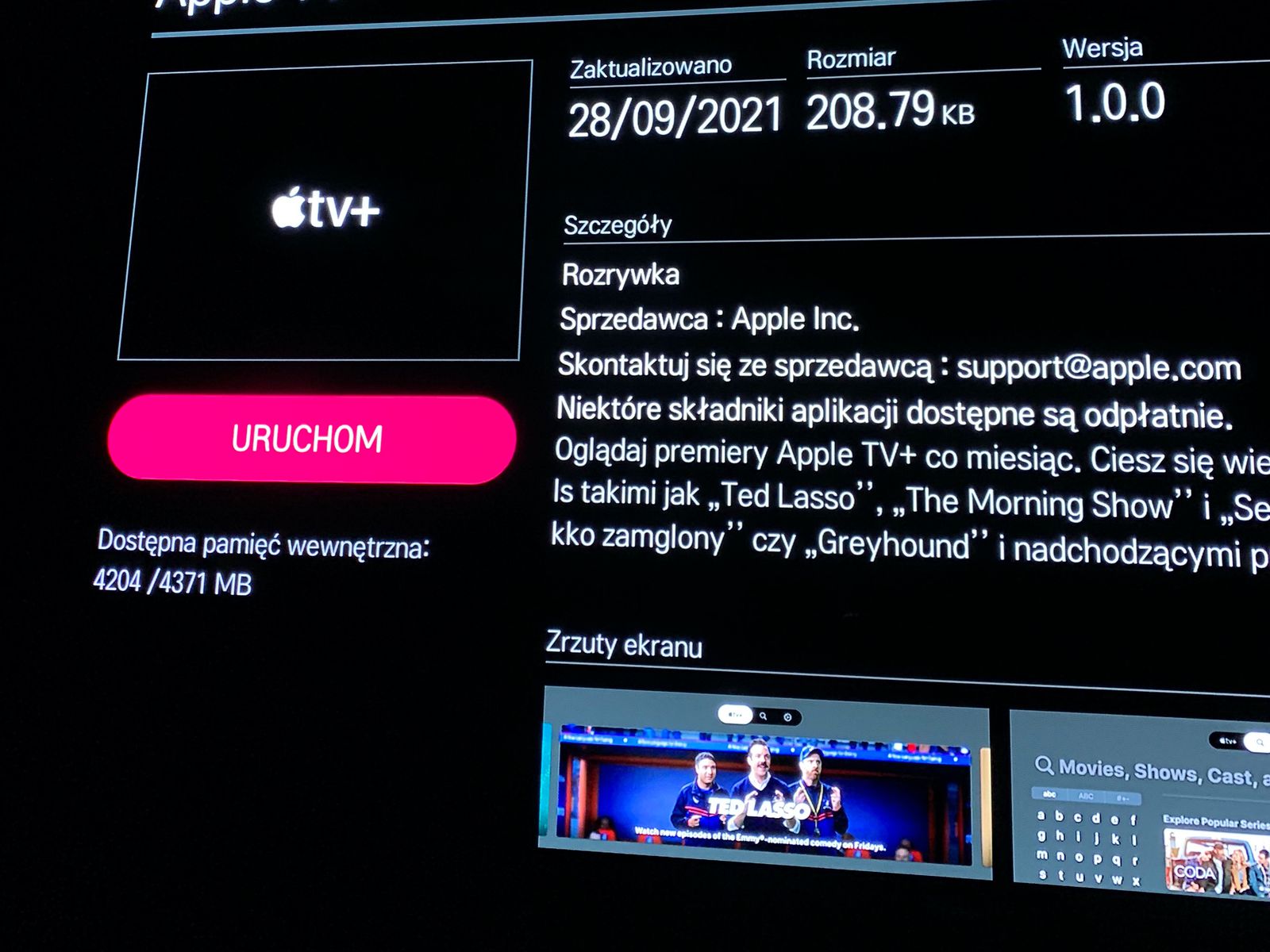 Lg tv deals apple