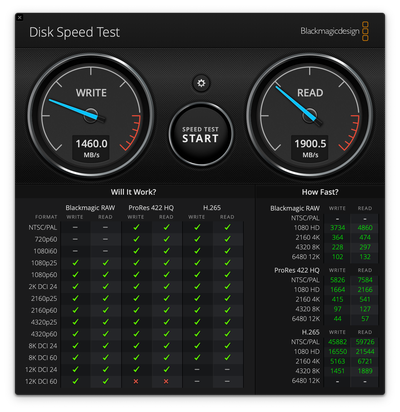 owc thunderbay screenshot blackmagic speed test