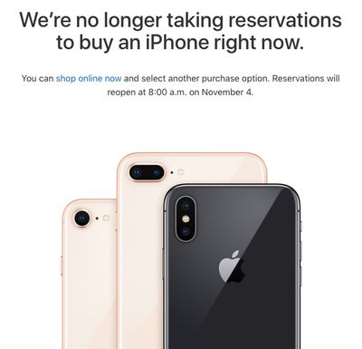 iphone x reservations