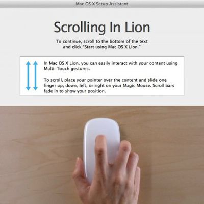 scrolling in lion