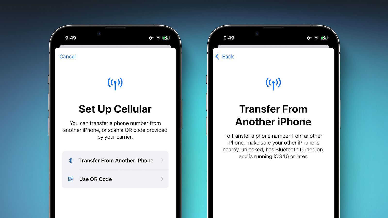 can t transfer esim to new iphone