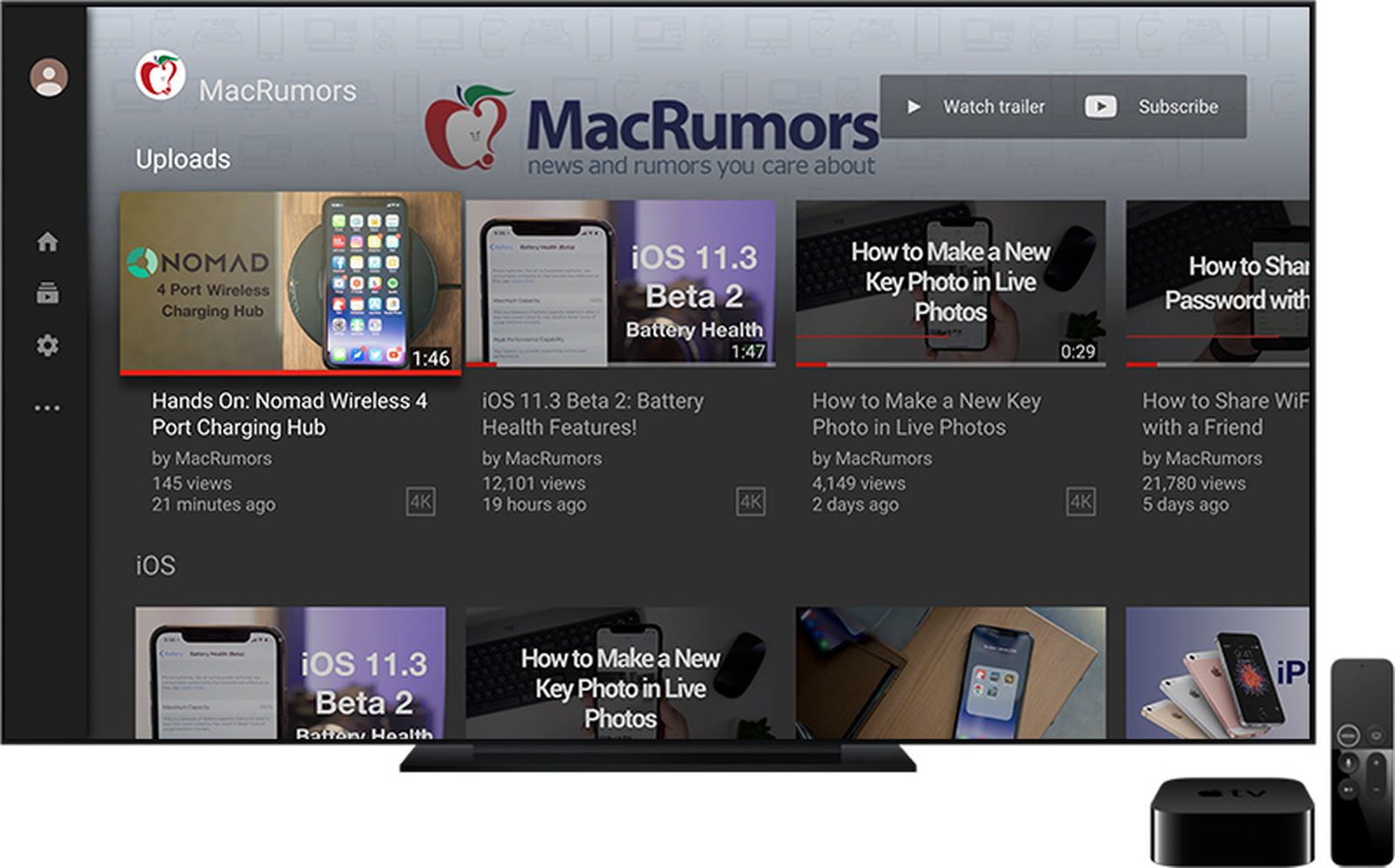 Как вернуть ютуб на телефоне. Apple TV Интерфейс. Youtube Apple TV. Как установить на Apple TV youtube. Mac Rumors.