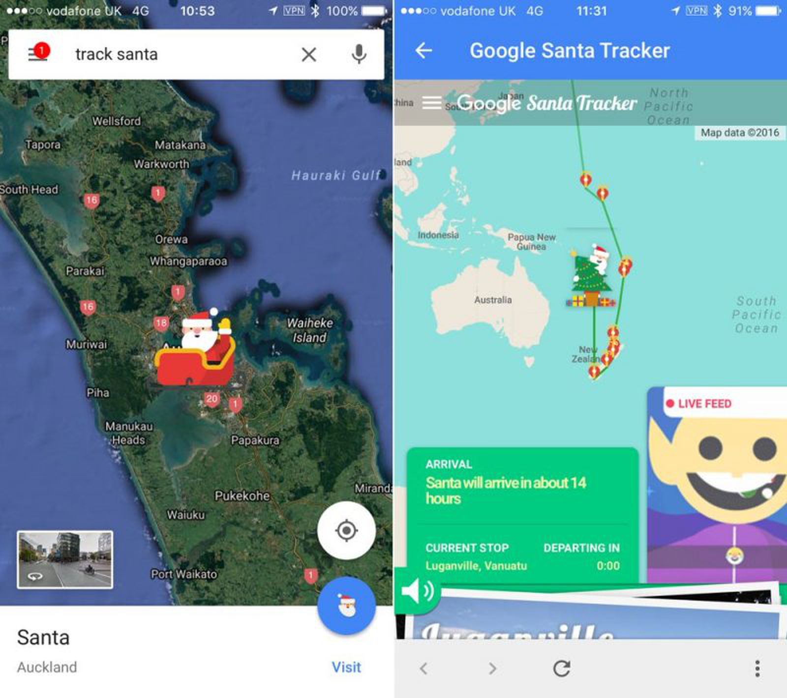 Google Maps Santa Tracker Goes Live on iOS - MacRumors