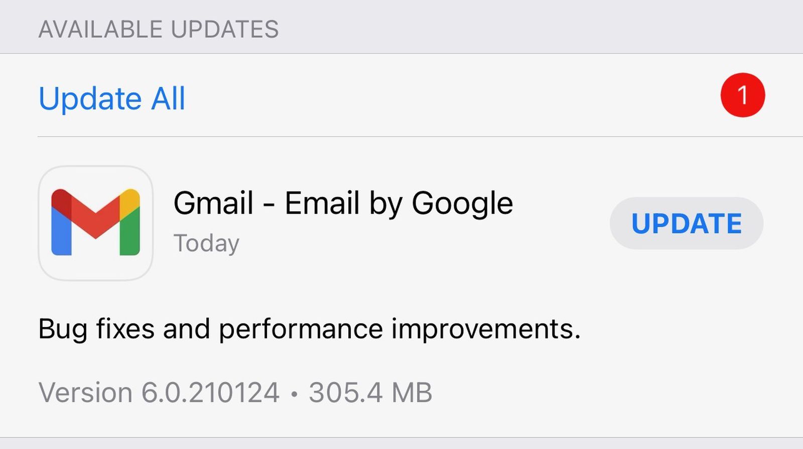Gmail for iOS Updated for the First Time in Three Months