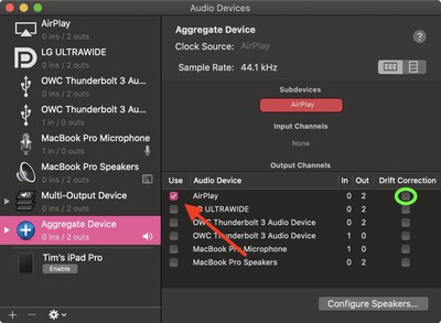 airplay audio midi configuration