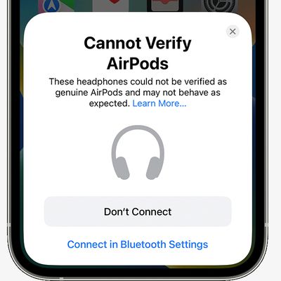 iOS 16 iPhone Unverified AirPods Alert