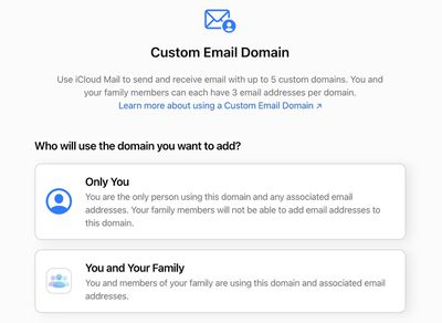 icloud custom mail domain