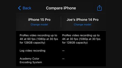 Apple Says 128GB iPhone 15 Pro Limited to 1080p ProRes Video