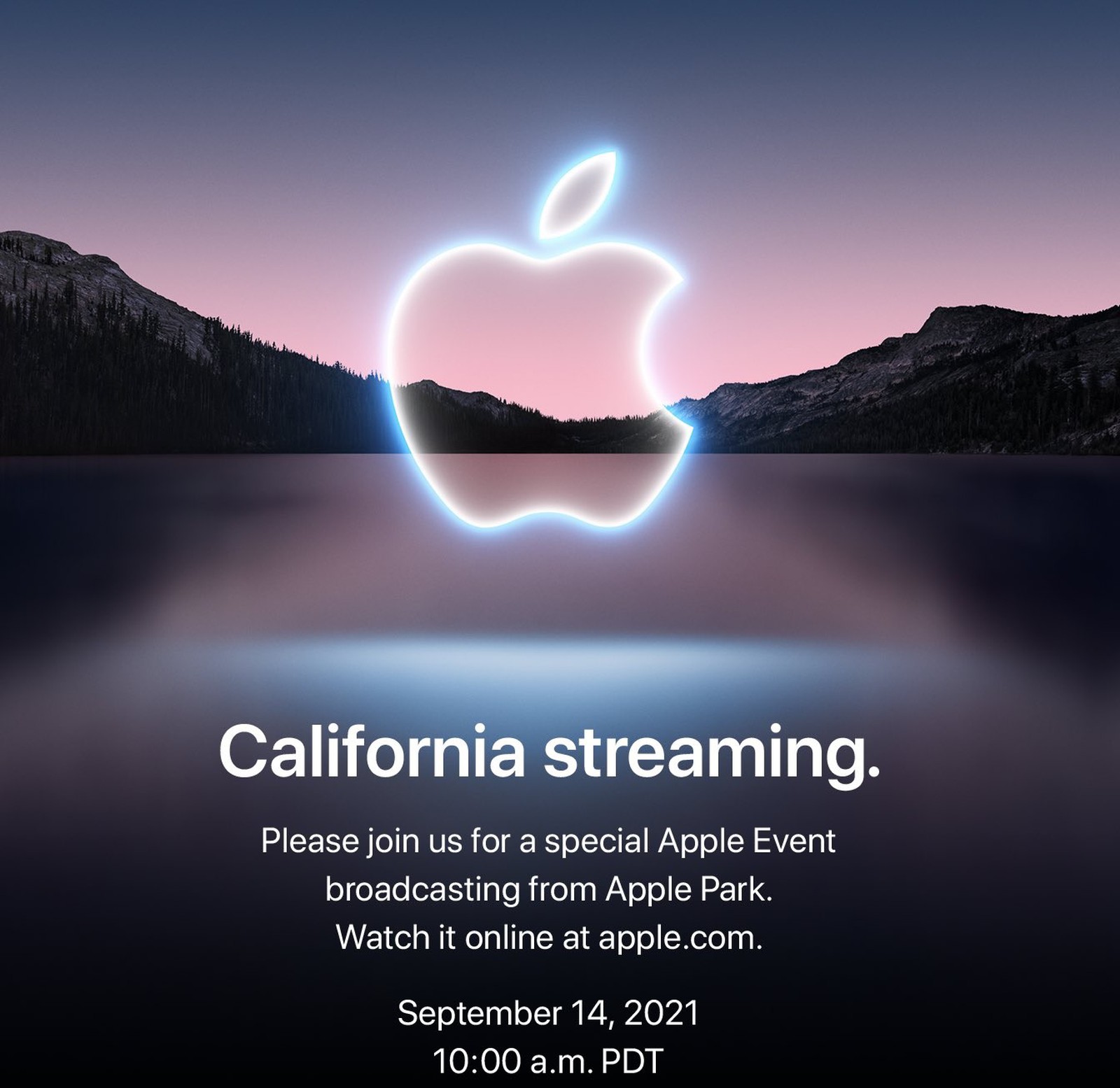 Apple’s event announcement “California Streaming” on September 14 With