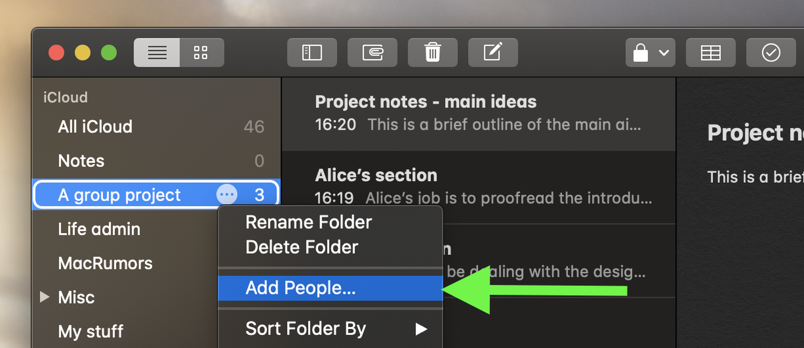 How to Share Folders in the Notes App on Mac - MacRumors