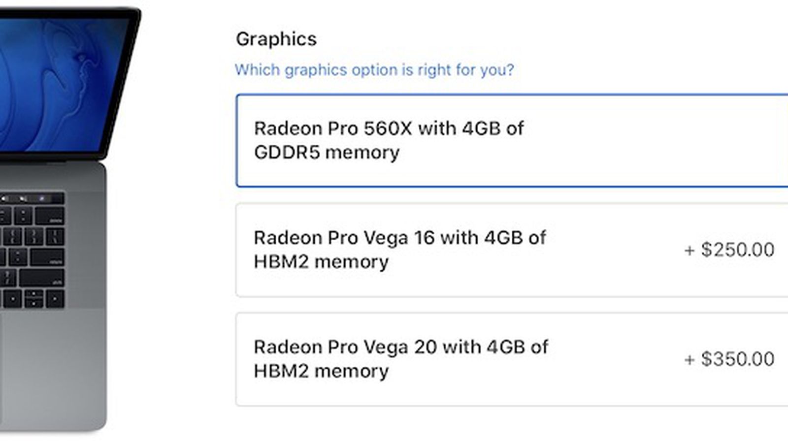 15-Inch MacBook Pro AMD Radeon Pro Vega Graphics Options Now 